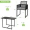 Costway 3 PCS Patio PE Wicker Furniture Set Cushioned Chairs with Folding Backrest Backyard Black/White